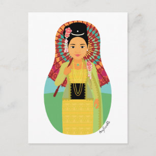 Postales birmanas y birmanas de Matryoshka
