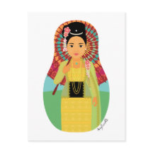 Postales birmanas y birmanas de Matryoshka