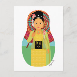 Postales birmanas y birmanas de Matryoshka