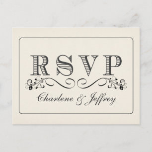 Postales blancas de la contestación de la boda del