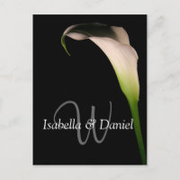Postales bodas Calla Lily W Monogramas