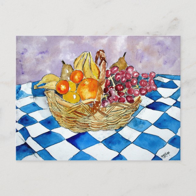 postales cesta de fruta todavía arte de vida posta (Anverso)