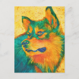 Postales coloridas de Dog Lover Alaskan Malamute