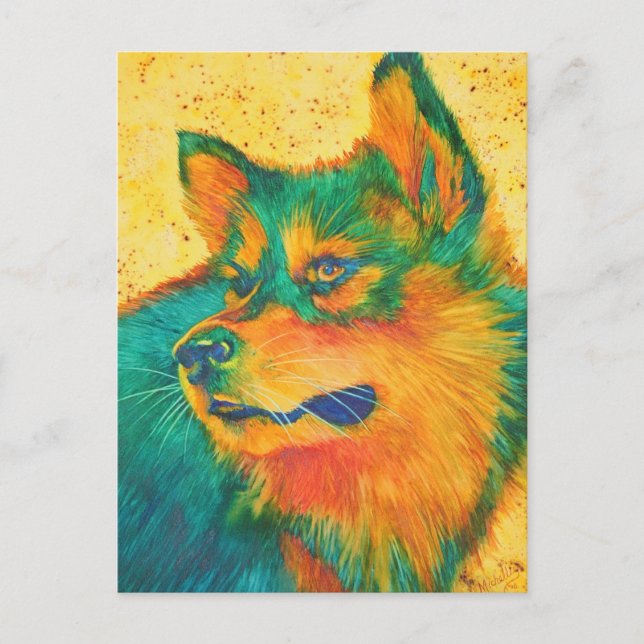 Postales coloridas de Dog Lover Alaskan Malamute (Anverso)