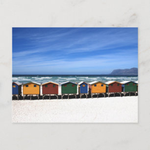 Postales coloridas de las cabañas de playa