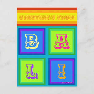 Postales coloridas de vacaciones de Bali Indonesia