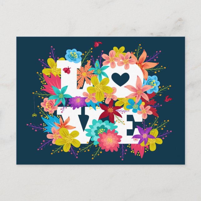 Postales con flores y ladybugs (Anverso)