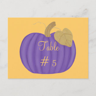 Postales con número de tabla de calabaza morada