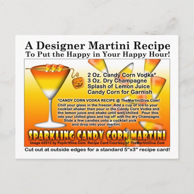Postales con receta de Martini Candy Sparkling (Anverso)