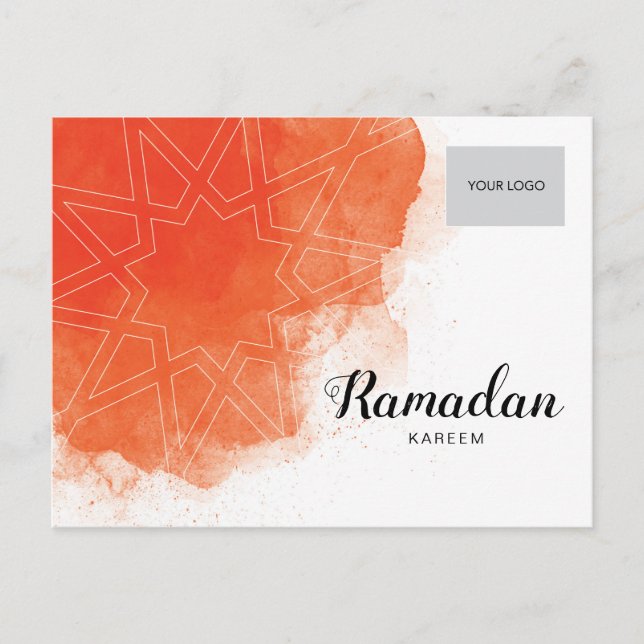 Postales corporativas de Ramadán - Naranja (Anverso)