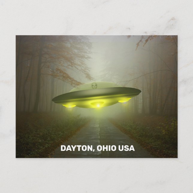 Postales DAYTON OHIO SPACESHIP UFO ART (Anverso)