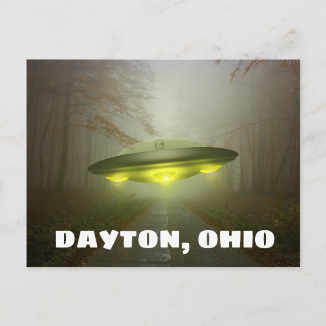 Postales DAYTON OHIO SPACESHIP UFO ART (Anverso)