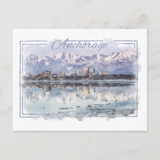 Postales de acuarela de Anchorage Alaskan