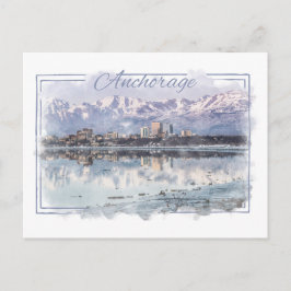 Postales de acuarela de Anchorage Alaskan