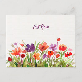 Postales de acuarela de jardín de flores