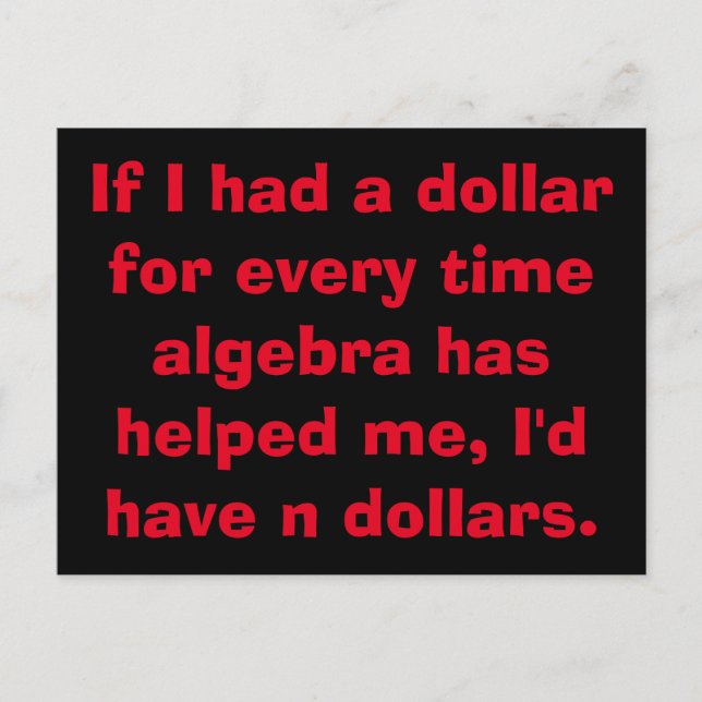Postales de álgebra matemática (Anverso)