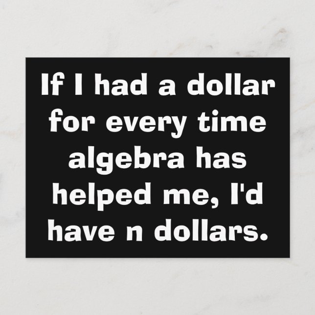 Postales de álgebra matemática (Anverso)
