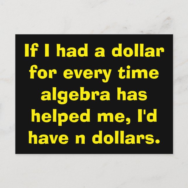 Postales de álgebra matemática (Anverso)