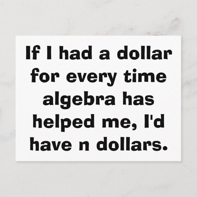 Postales de álgebra matemática (Anverso)