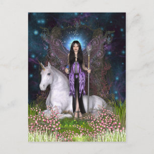 Postales de Amethyst Fairy y Unicorn