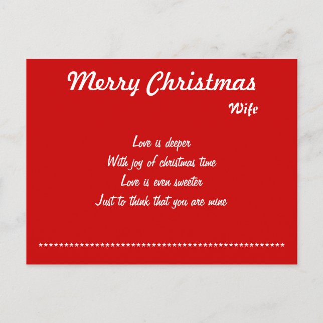 postales de amor a mi esposa navidades (Anverso)