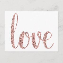 postales de amor de oro Rosa, purpurina