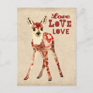 Postales de amor Fawn Floral