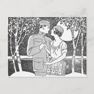 Postales de amor militar vintage