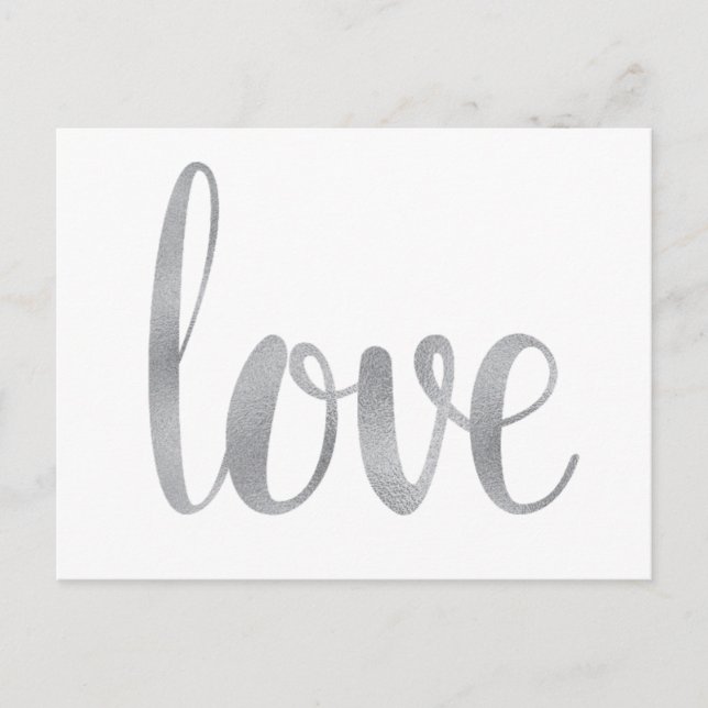 Postales de amor plateado, fuente de Relieve metal (Anverso)