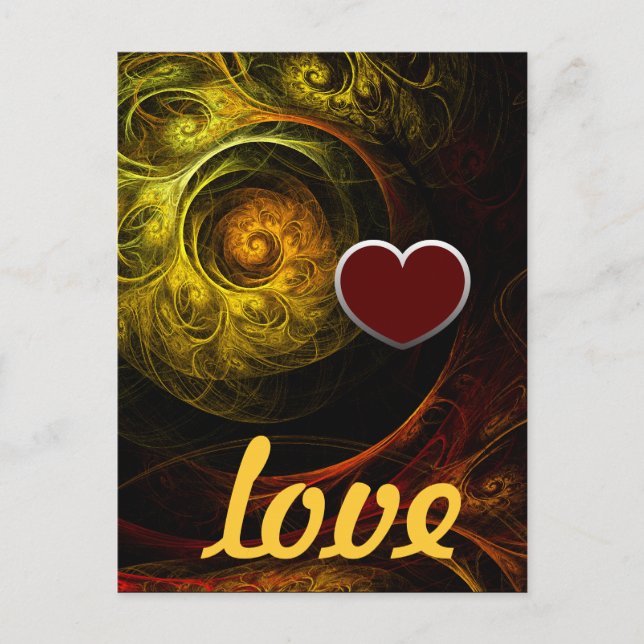 Postales de amor rojo floral Sunrise (Anverso)