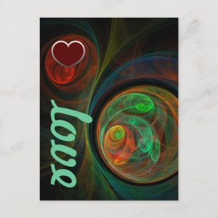 Postales de amor verde de renacimiento