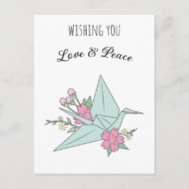 Postales de "amor y paz" de Origami Crane
