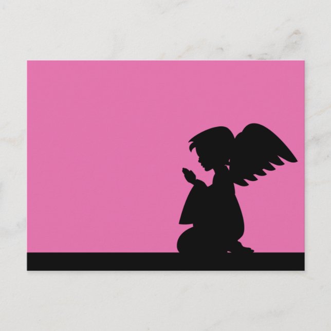 Postales de Ángel de Oración en Silhouette (Anverso)