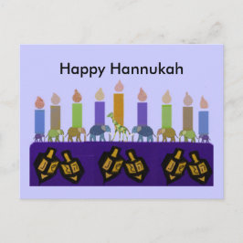 Postales de Animal Dreidel Hannukah Menorah
