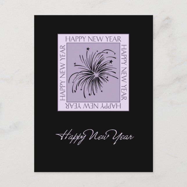 Postales de Año Nuevo feliz para fuegos artificial (Anverso)