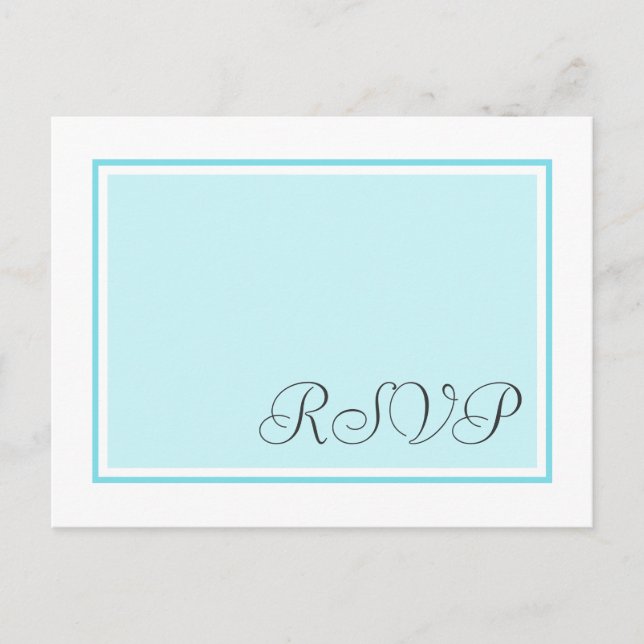 Postales de Aqua y Boda Verde azulada RSVP (Anverso)