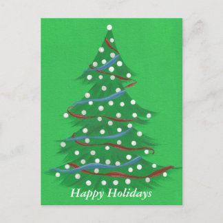Postales de árbol de Navidad azul rojo patriótico