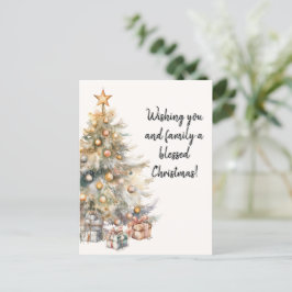 Postales de árbol navideño acuático