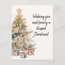 Postales de árbol navideño acuático