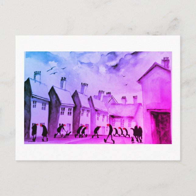 Postales de arte acuarela de Street View (Anverso)