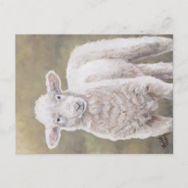 Postales de arte animal de oveja cordero amigable