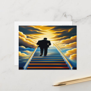 Postales de arte cristiano en las escaleras celest