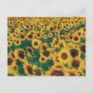 Postales de arte de la pintura del girasol
