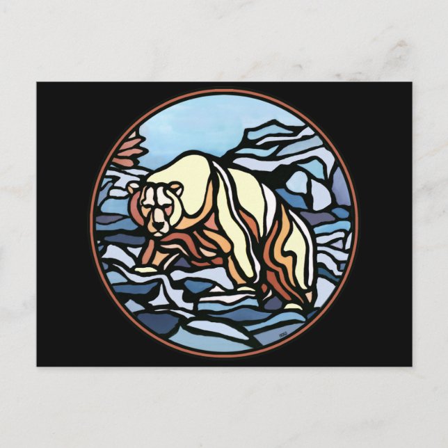 Postales de arte de oso nativo de postal de oso po (Anverso)