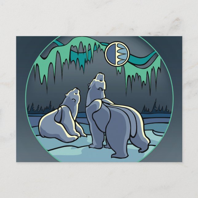 Postales de arte de oso nativo de postal de oso po (Anverso)