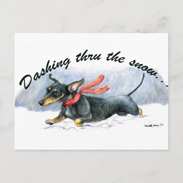 Postales de arte de perro de Dachshund (Anverso)