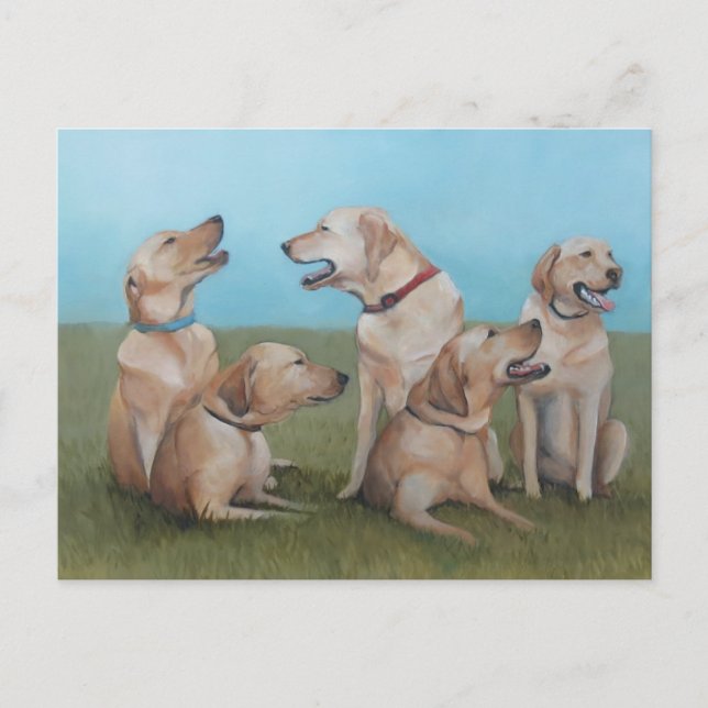 Postales de arte de perro de Fiesta de laboratorio (Anverso)