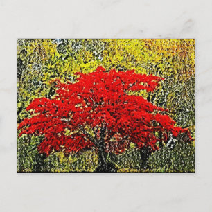 Postales de arte de pintura de otoño rojo