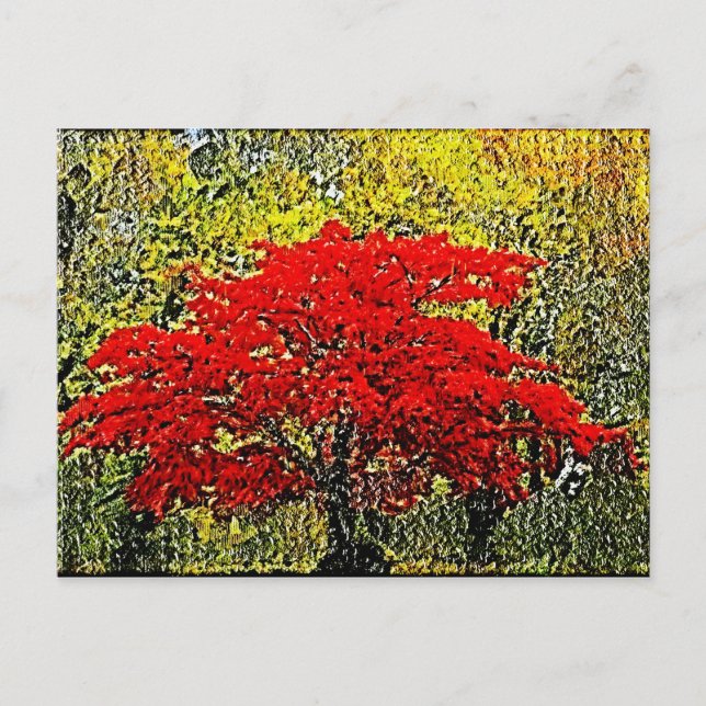 Postales de arte de pintura de otoño rojo (Anverso)