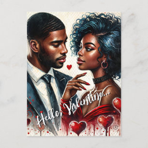 Postales de arte de San Valentín para parejas afro